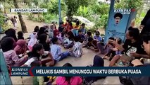 Puluhan Anak Melukis Sambil Menunggu Waktu Berbuka Puasa