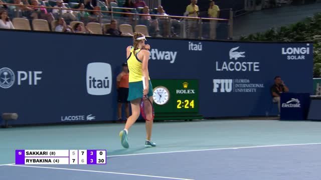 Rybakina overcomes stubborn Sakkari to make Miami semi-finals