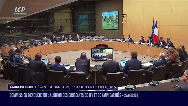 Commission d’enquête TNT - Le producteur de Quotidien Laurent Bon s’en prend directement au Rassemblement national: Le RN boycotte, discrédite et agresse nos équipes depuis des années. Il s'acharne à leur interdire l'accès à leurs réunions publiques