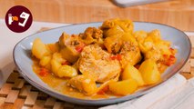 Guiso de pollo con patatas. Delicioso guiso que resulta muy fácil de hacer