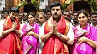 Ram Charan paid obeisance at Tirupati Balaji temple with his wife and daughter on his birthday.
