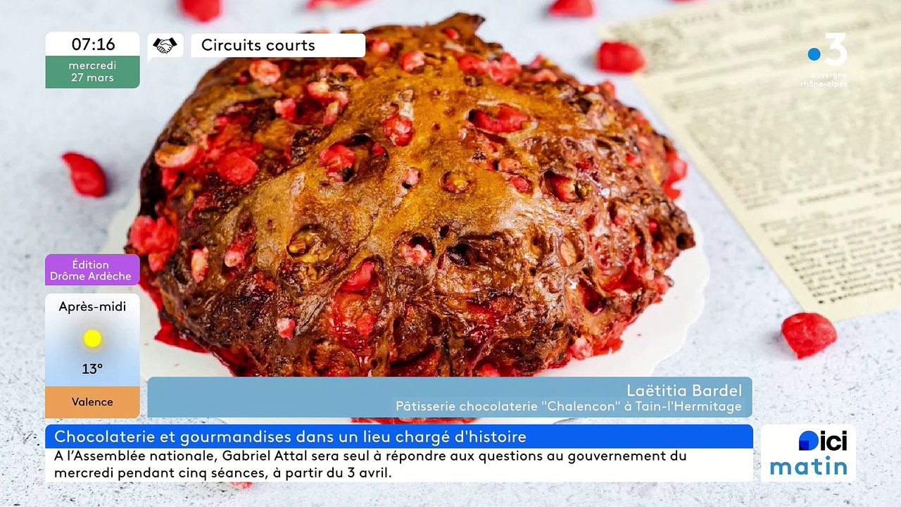 À Tain l'Hermitage, la Pâtisserie-Chocolaterie Chalencon, ses chocolats, entremets, macarons, petits fours...