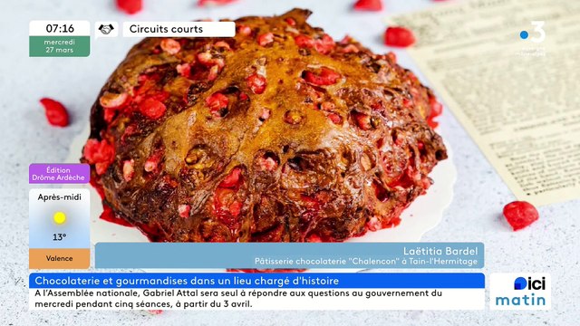 À Tain l'Hermitage, la Pâtisserie-Chocolaterie Chalencon, ses chocolats, entremets, macarons, petits fours...