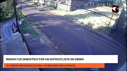 Menor fue embestido por un motociclista en Oberá