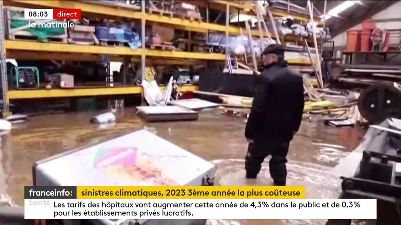 En 2023, les catastrophes climatiques en France ont coûté 6,5 milliards d’euros aux assureurs qui s’inquiètent du "changement d’échelle" et de l’accélération de ces évènements dévastateurs, indique la présidente de France Assureurs - VIDE