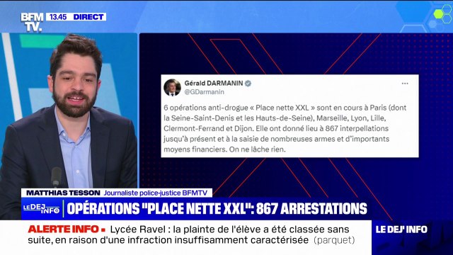 Gérald Darmanin annonce 867 interpellations liées aux opérations place nettes