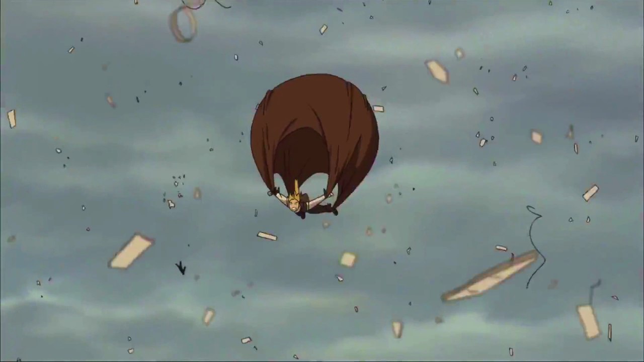 Fullmetal Alchemist: Conqueror of Shamballa - improvised parachute