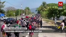 Caravana Migrante llega al municipio de Huixtla tras dos días de caminata