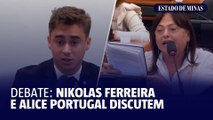 Nikolas Ferreira e Alice Portugal debatem em comissão na Câmara