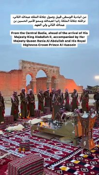 من البادية الوسطى قبيل وصول جلالة الملك ترافقه الملكة رانيا وولي العهد الحسين بن عبدالله