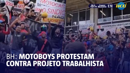 Video herunterladen: Motoboys mineiros protestam contra projeto que garante direitos trabalhistas