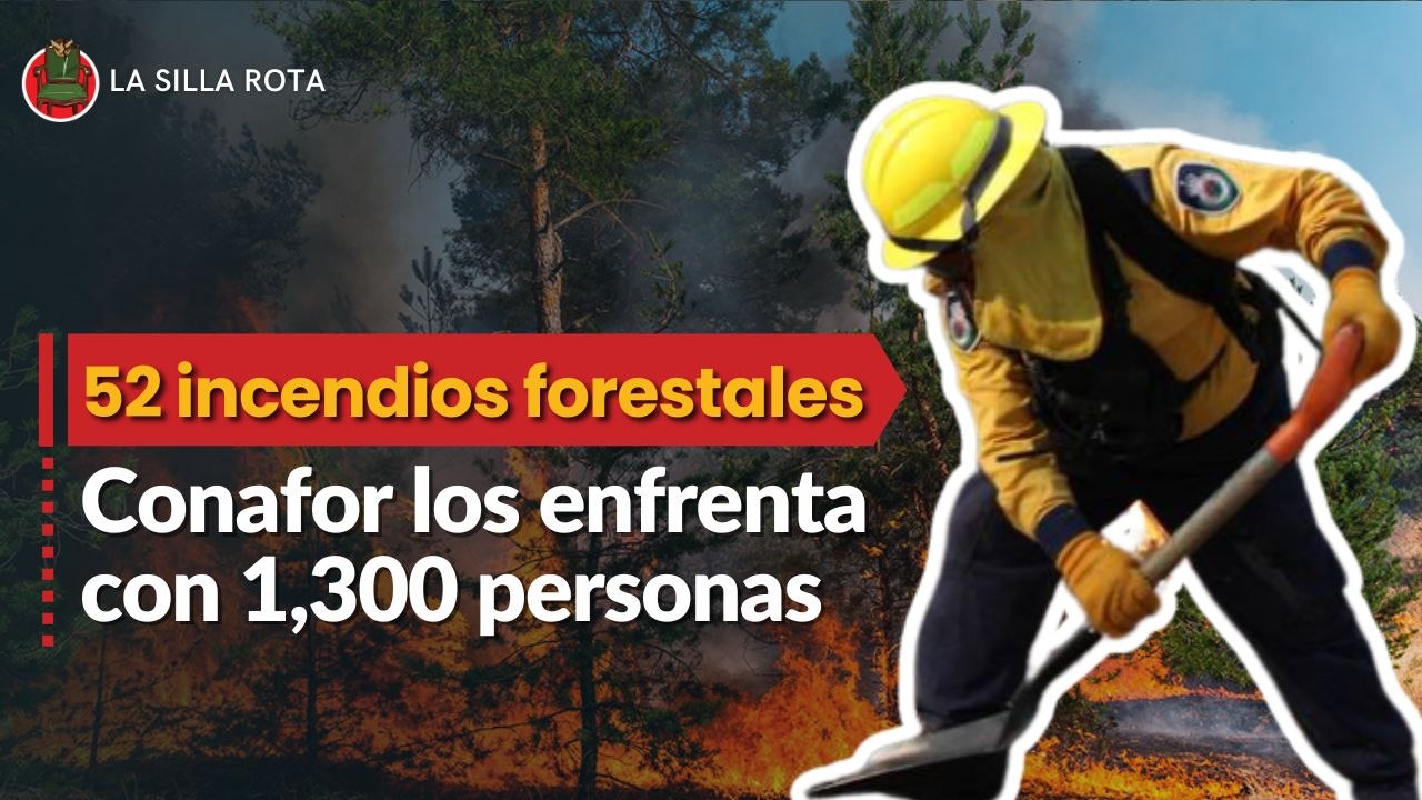 Conafor enfrenta 52 incendios forestales con apenas, 1,300 personas