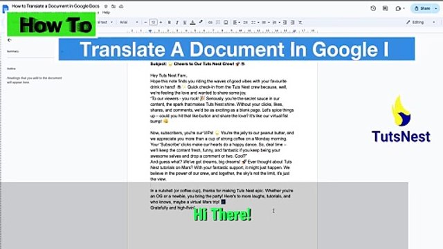 How To Translate A Document In Google Docs