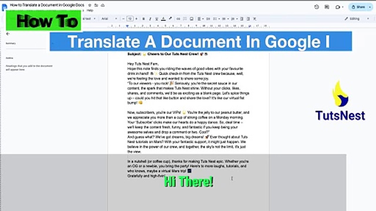 How To Translate A Document In Google Docs