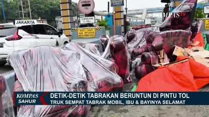 Rekaman CCTV Detik-Detik Tabrakan Beruntun di Gerbang Tol Halim Utara