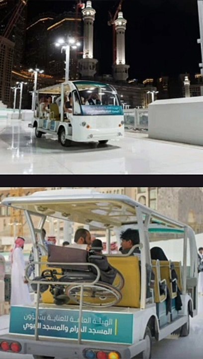 Golf Carts now available for Umrah Pilgrims in Sae Area after the Tawaf Service for Elders and Disables on the Roof of Haram Makki Pak Baitullah
