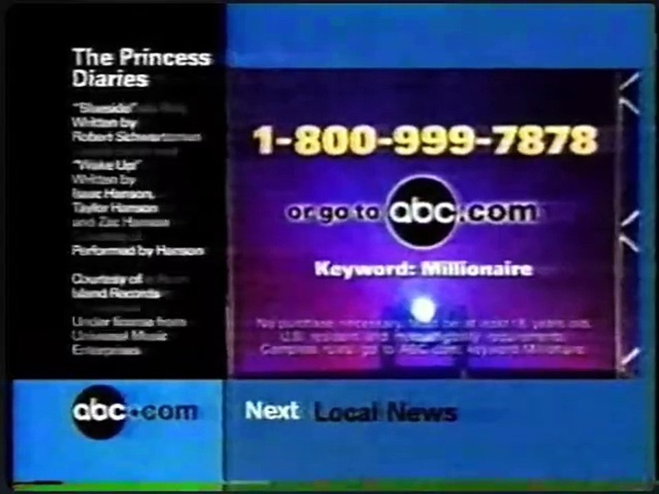 The Princess Diaries ABC Split Screen Credits