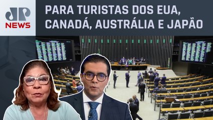 Câmara adia votação de projeto que dispensa vistos; Dora Kramer e Vilela comentam