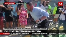 Ciclistas en Querétaro denuncian falta de sensibilidad durante construcción de ciclovía