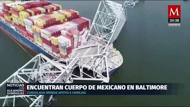 Cuerpo de mexicano localizado tras desplome de puente en Baltimore