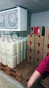 cold room of beverage ingredients