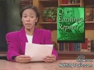 Newsreader Gets whacked by Falling Light