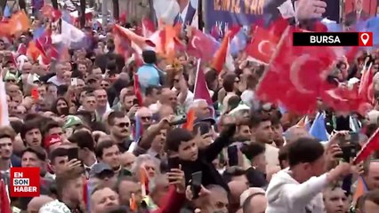 Cumhurbaşkanı Erdoğan'ı Bursa'daki miting alanında 90 bin kişi karşıladı