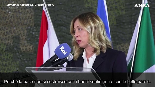Meloni: La pace non si costruisce a parole ma con la deterrenza