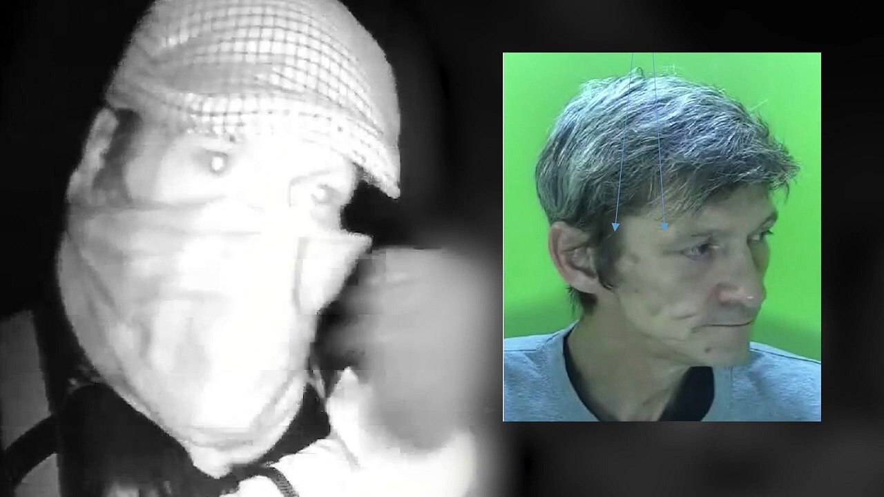 Security camera footage shows how police identified a burglar through his distinctive sideburns.