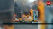 Delincuentes incendian camión en Acapulco, Guerrero