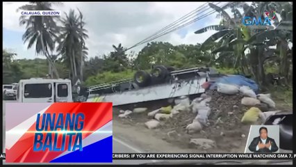 2, sugatan matapos bumaligtad ang isang 10-wheeler | UB