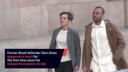 Alves returns to court after being released on bail