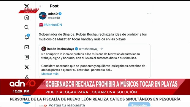 ¡Última Hora! Rubén Rocha, gobernador de Sinaloa rechaza prohibir la música de banda
