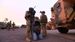 Australian Army soldiers practice battle scenarios in Darwin city