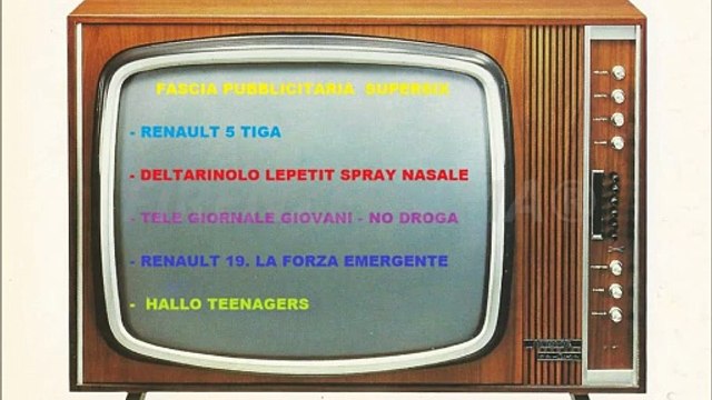 Fascia pubblicitaria Supersix syndacation. Tele Centro Toscana - FIRENZE TIVU' - 17 Aprile 1989