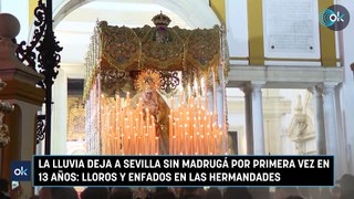 La lluvia deja a Sevilla sin madrugá por primera vez en 13 años: lloros y enfados en las hermandades