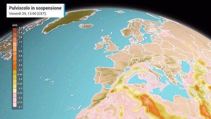 Imponente irruzione di polvere del Sahara in arrivo sull'Italia