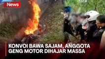 Motor Dibakar, 2 Anggota Geng Motor juga Dihajar Massa Usai Konvoi Bawa Sajam di Medan