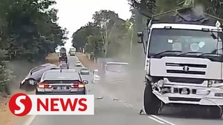 SUV driver seriously injured in collision with lorry