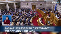 Αύξηση του κατώτατου μισθού στα 830 ευρώ από την 1η Απριλίου ανακοίνωσε ο Κυριάκος Μητσοτάκης