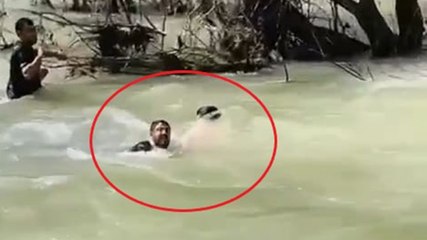 Serpme ağ boynuna dolanınca boğulma tehlikesi geçirdi