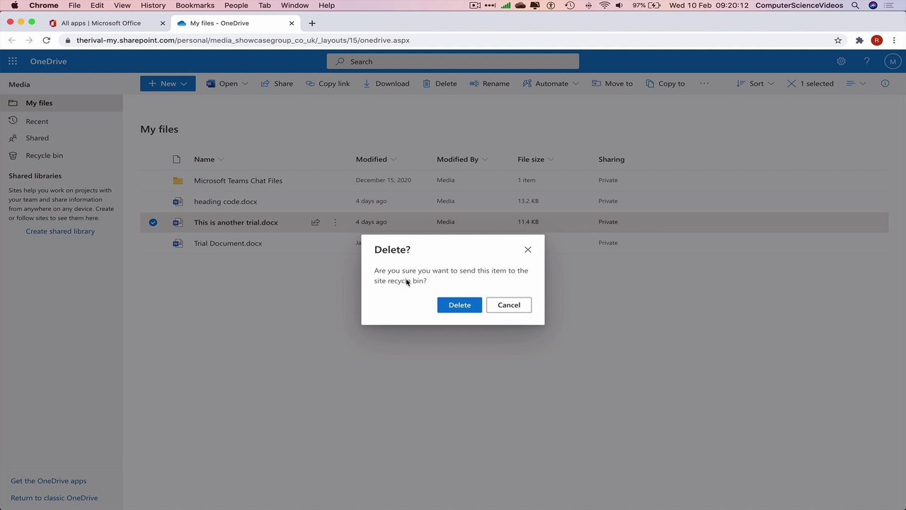 How to REMOVE a File from Your OneDrive Account for Office 365 On a Mac - Web Based | New