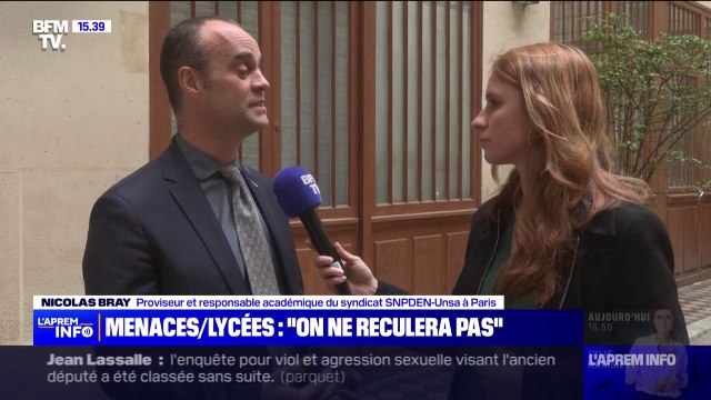 Les enseignants sont ébranlés : Nicolas Bray, proviseur et responsable du syndicat SNPDEN-Unsa apporte son soutien aux professeurs menacés