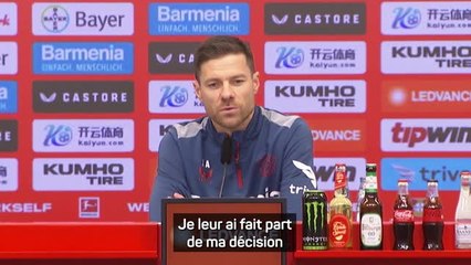 Bayer Leverkusen - Xabi Alonso reste et est "convaincu d'avoir pris la bonne décision"