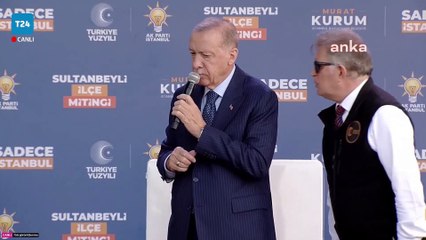 Erdoğan Sultanbeyli’de Murat Kurum’u sahneye çağırınca görevli uyardı: Efendim onlar Sancaktepe’de…