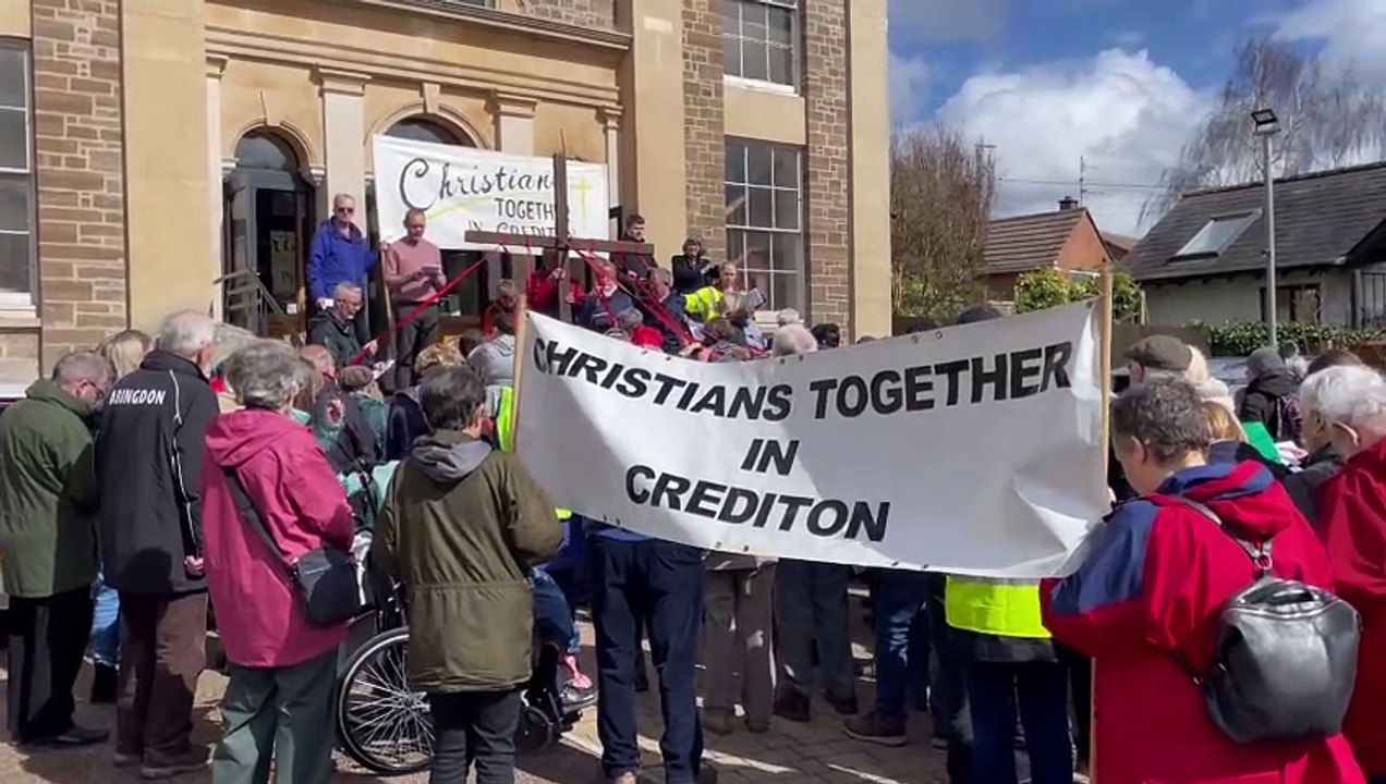 Prayers led by Pastor James Gregory at the end of the Walk of Witness in Crediton, video by Alan Quick IMG_9140