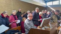 A hymn at St Boniface Roman Catholic Church before the Walk of Witness in Crediton, video by Alan Quick IMG_8985