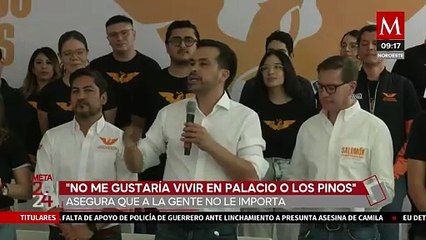 Álvarez Máynez descarta vivir en Palacio Nacional o Los Pinos si llega a la presidencia