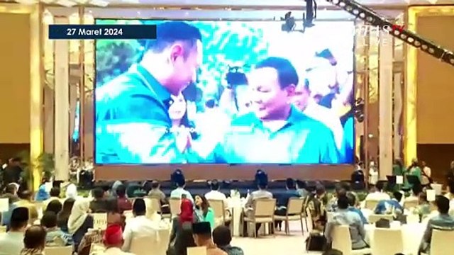 Momen AHY dan SBY Sambut Prabowo di Acara Buka Puasa Bersama Partai Demokrat