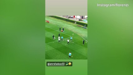 Florenzi e Leao, doppio tunnel in allenamento
